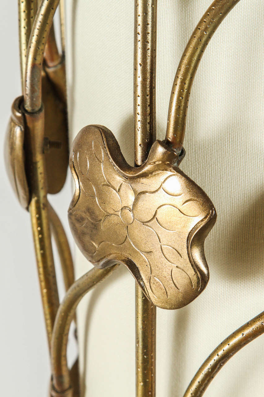 Brass Lotus Pendant For Sale 4