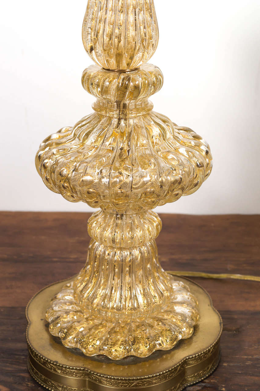 17th Century Gold Flecked Murano Table Lamp