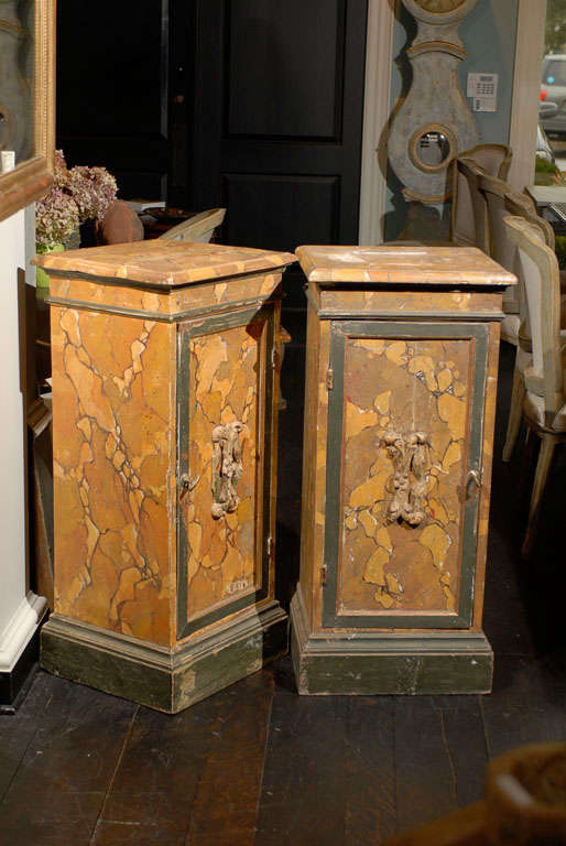 Pair of Italian Pedestal Cabinets 5