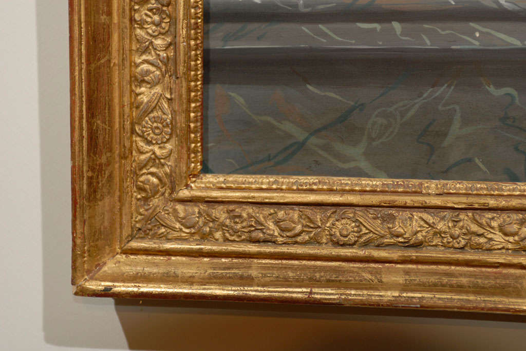 French Empire Period Pastel and Gouache Painting, circa 1810 in Giltwood Frame For Sale 3