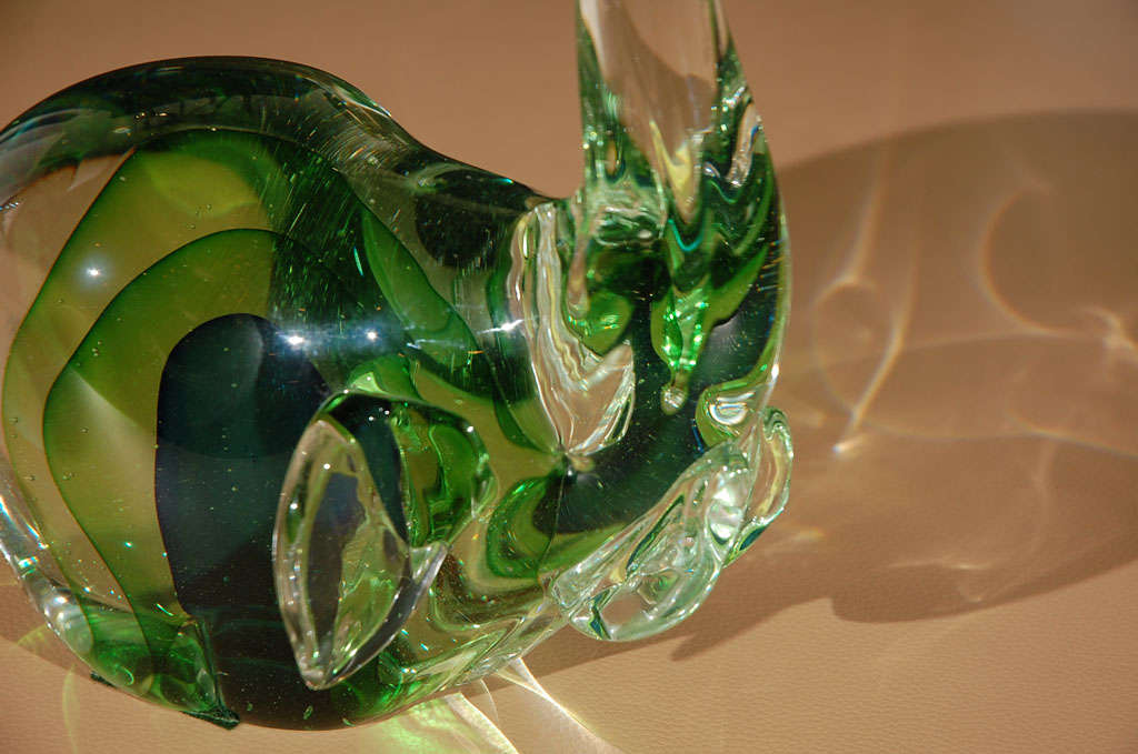 Mid-Century Modern Murano Glass Elephant Sculpture For Sale