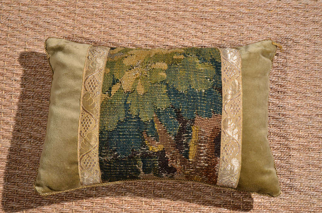 French 18th Century Tapestry Pillow