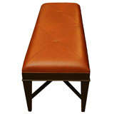 Walnut Bench with Leather Top