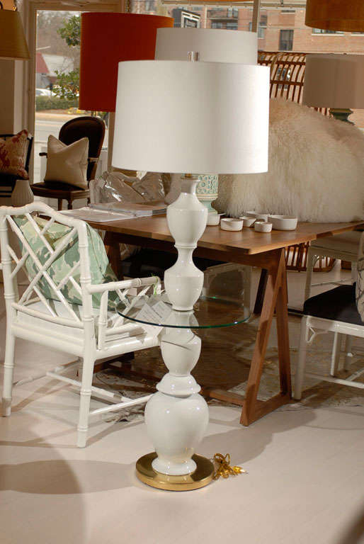 White Spindle Floor Lamp
