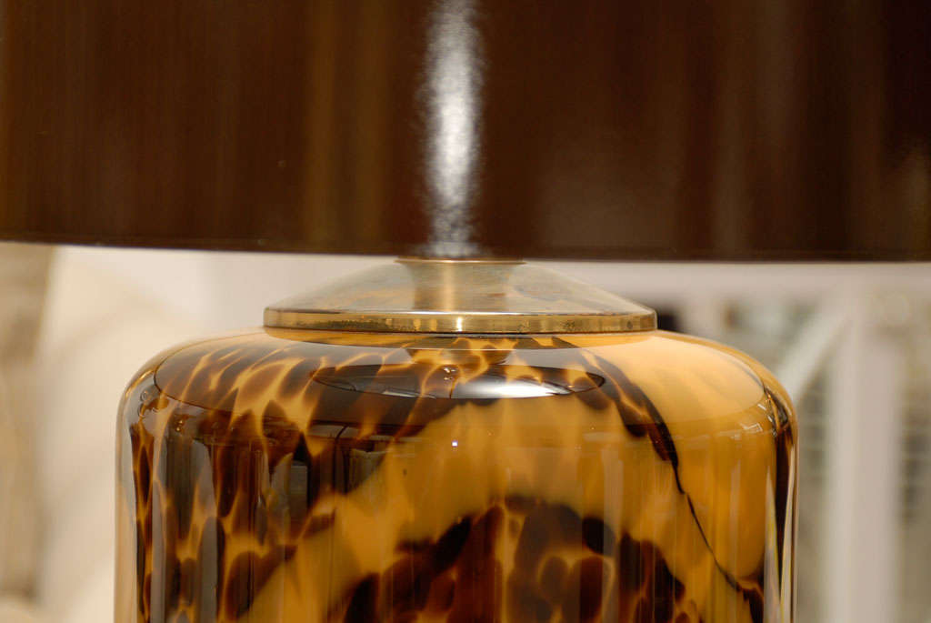 20th Century Tortoise Glass Lamp