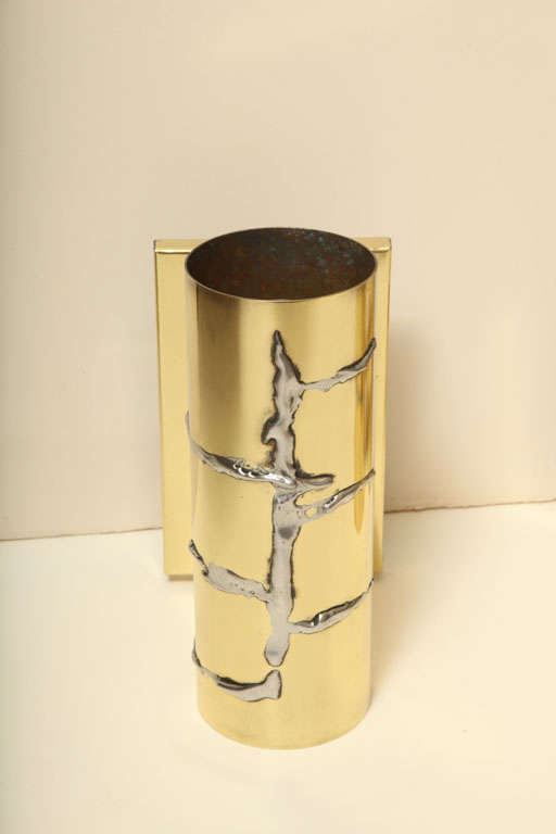 20th Century Modernist and Cylindrical Brass Wall Sconces
