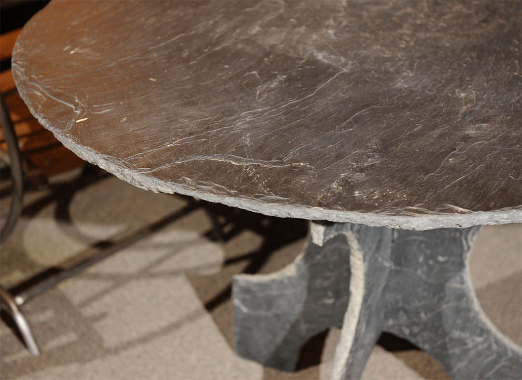 20th Century French Round Slate Table