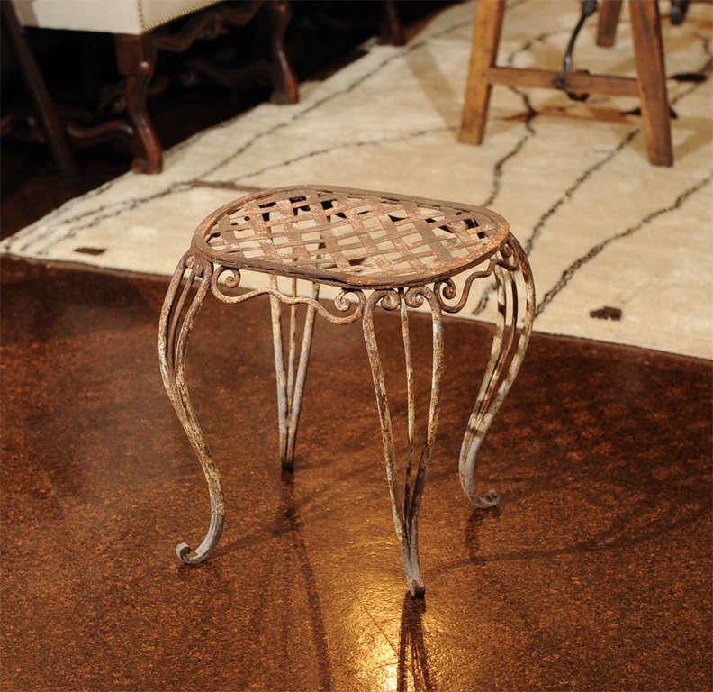 Pair of 19th Century French Iron Garden Stools