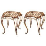 Pair of 19th Century French Iron Garden Stools