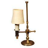 19th c. Diminutive Brass Single Candlestick Lamp