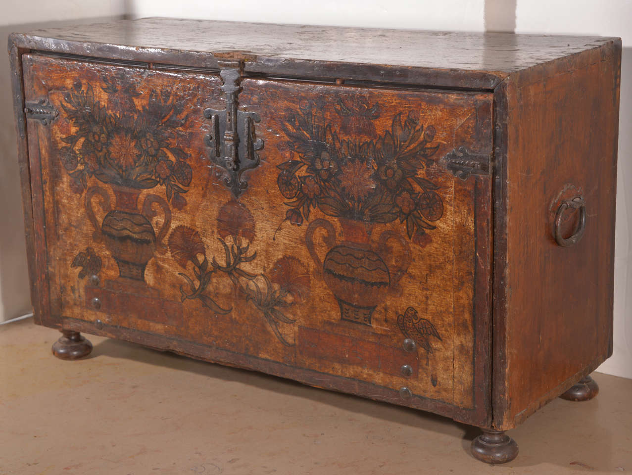18th c. Spanish Bargueno or Vargueno Fall Front Desk or Storage Box In Good Condition In Houston, TX