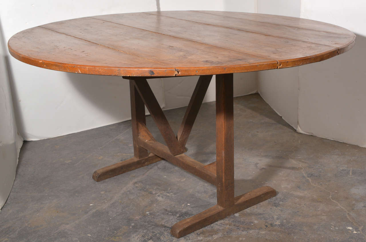 19th c. walnut French wine tasting table