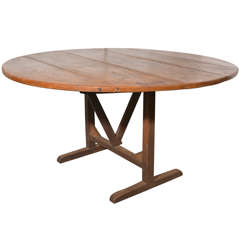 19th c. walnut French wine tasting table