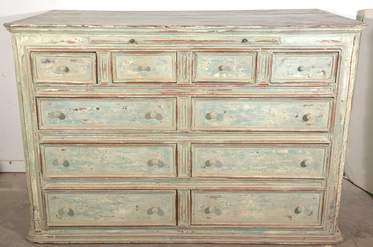 19th c. Spanish painted Sacristy Chest
