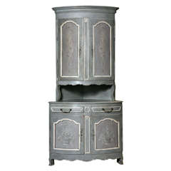 A Superb Pair of French Painted Corner Cabinets