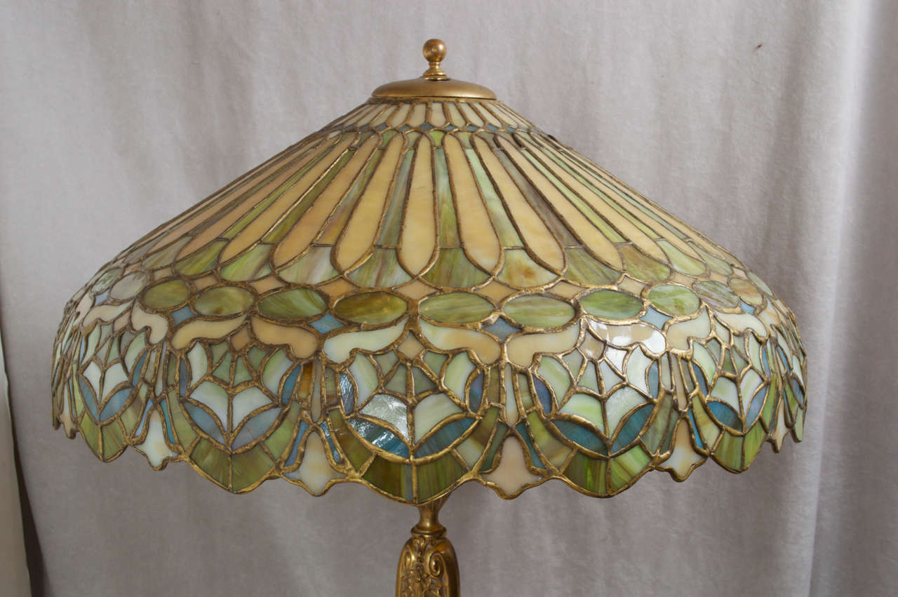 American Duffner and Kimberly Leaded Glass Table Lamp