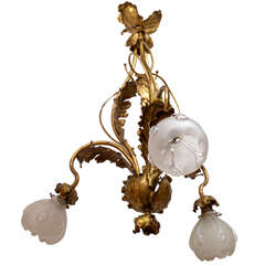Art Nouveau Three-Arm Chandelier 10
