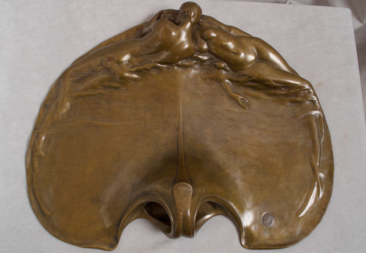 Late 19th/Early 20th Century Erotic Bronze Tray
