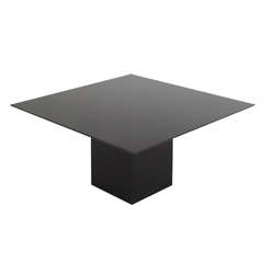 Black Lacquered Square Rosenthal Pedestal Table