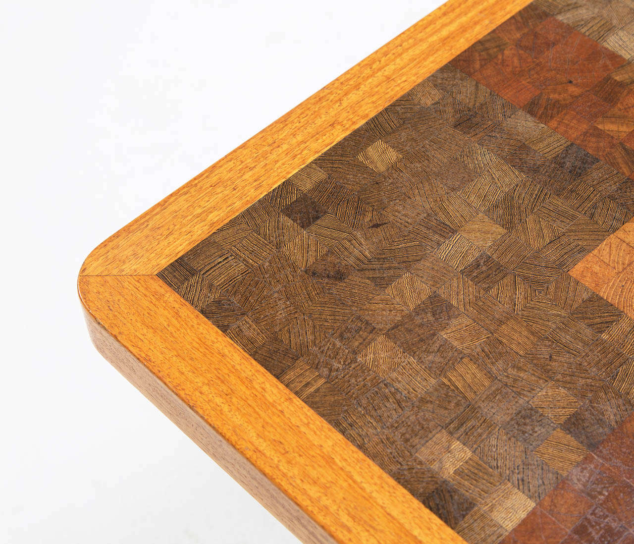 Danish Mid Century Modern Coffee Table with Wooden Inlay In Good Condition In Waalwijk, NL