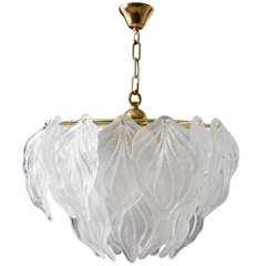 Murano Ice-glass Leaves Chandelier