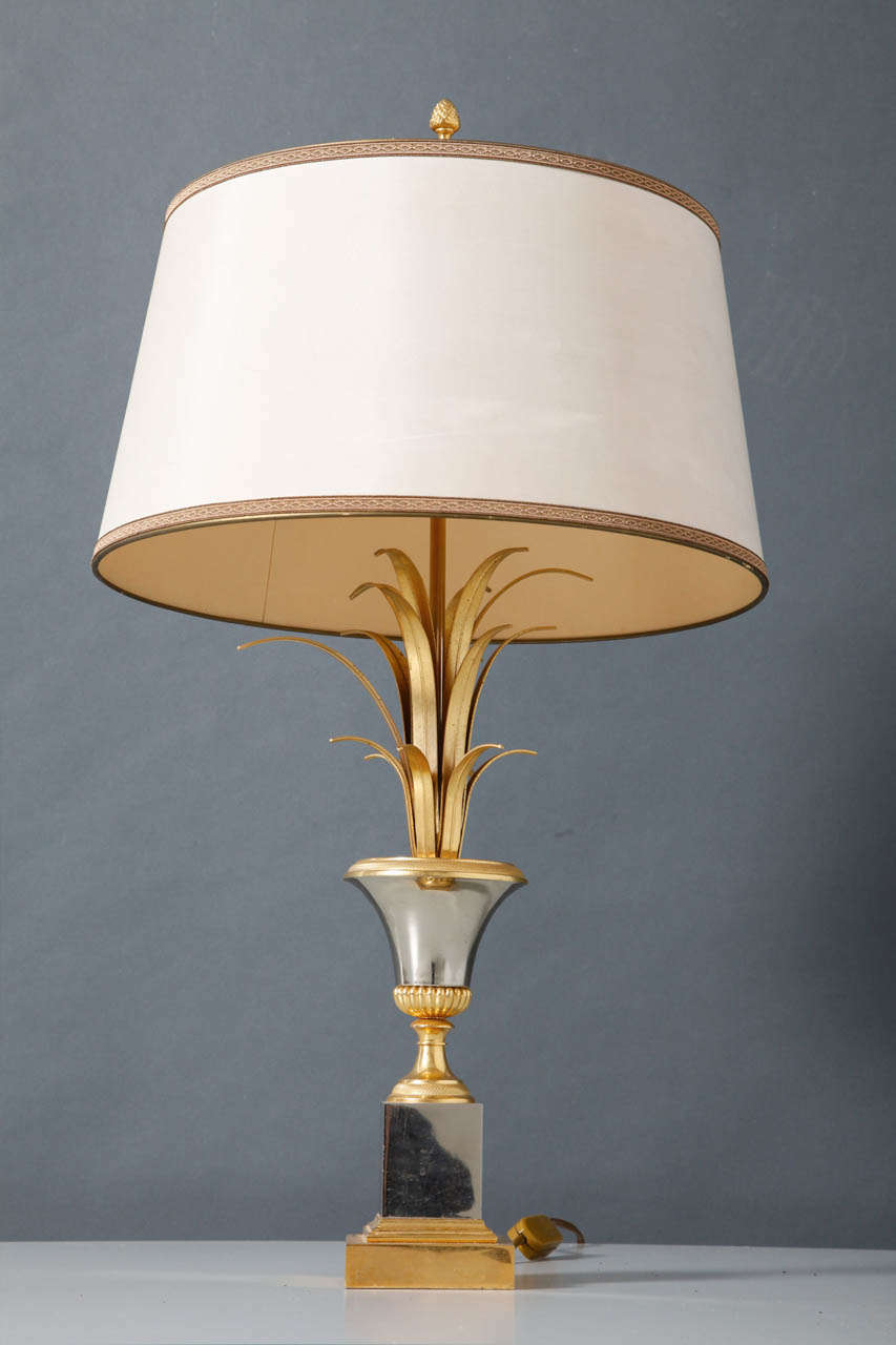 Neoclassical Revival Maison Charles Palm Three Table Lamp, 1970s For Sale