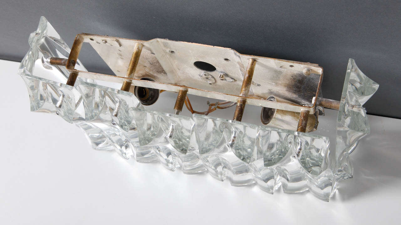 Hand-Crafted Kalmar Crystal Faceted Sconces