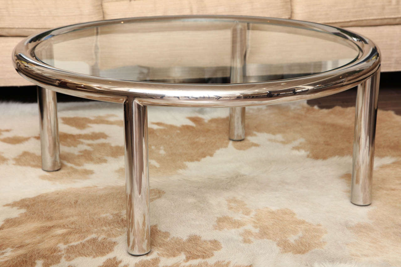 American Aluminum And Glass Cocktail Table by John Masceroni circa 1970 For Sale