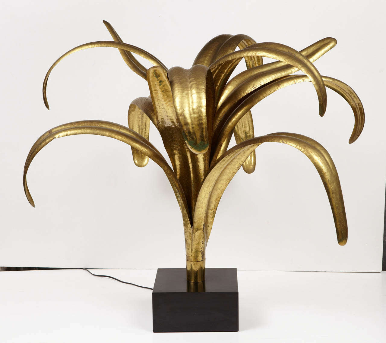 1970's Brass Palm Lamp att.Maison Jansen