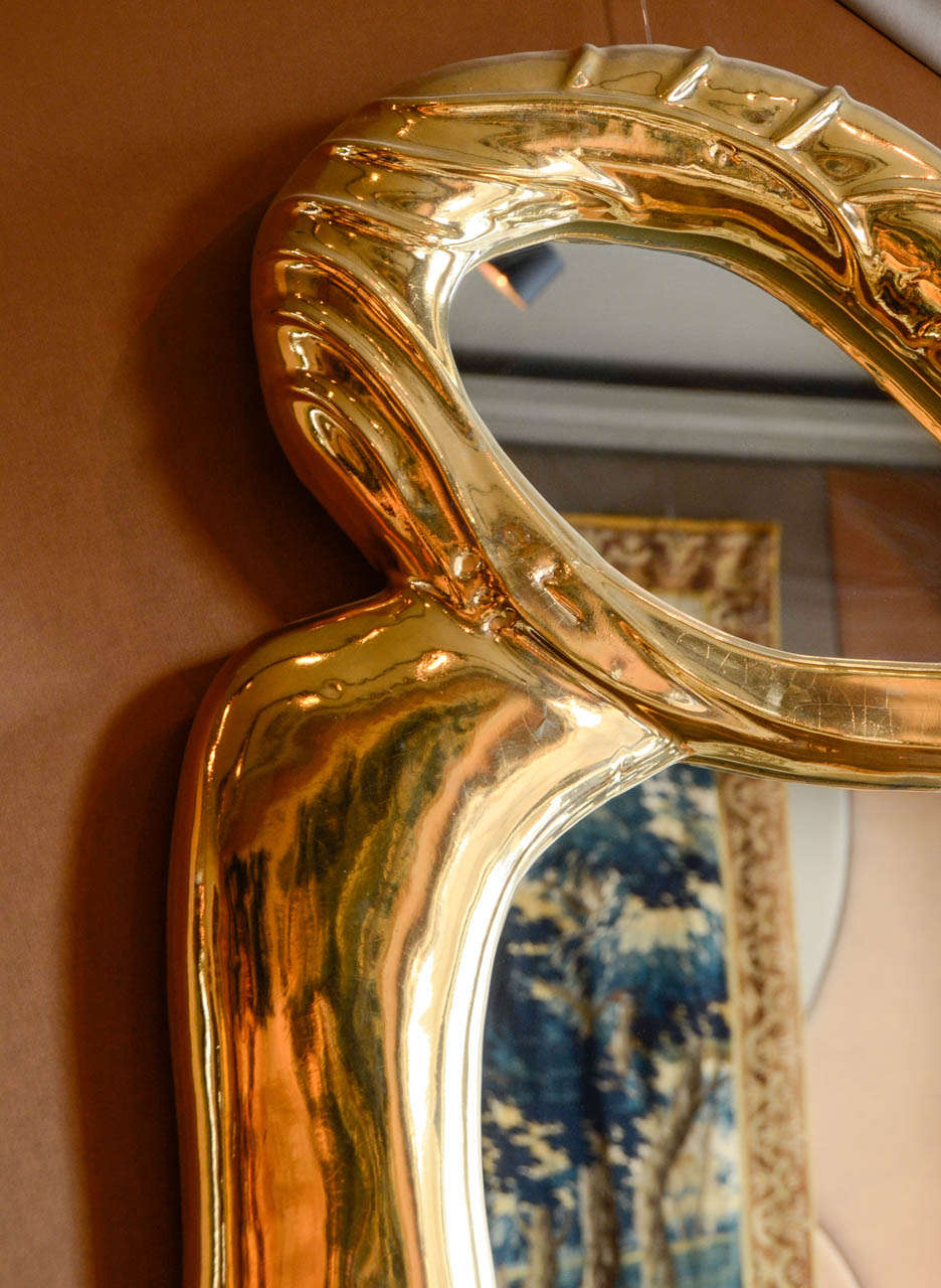 Contemporary Ceramic Mirror by Maylis Queyrat