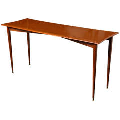 Mid-20th Century Walnut Console in the Style of Gio Ponti