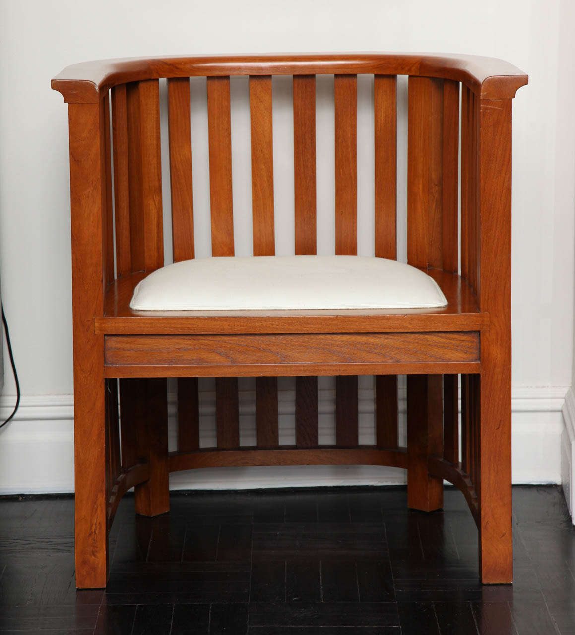 Pair of 20th Century Cherrywood Slatted Chairs For Sale at 1stDibs