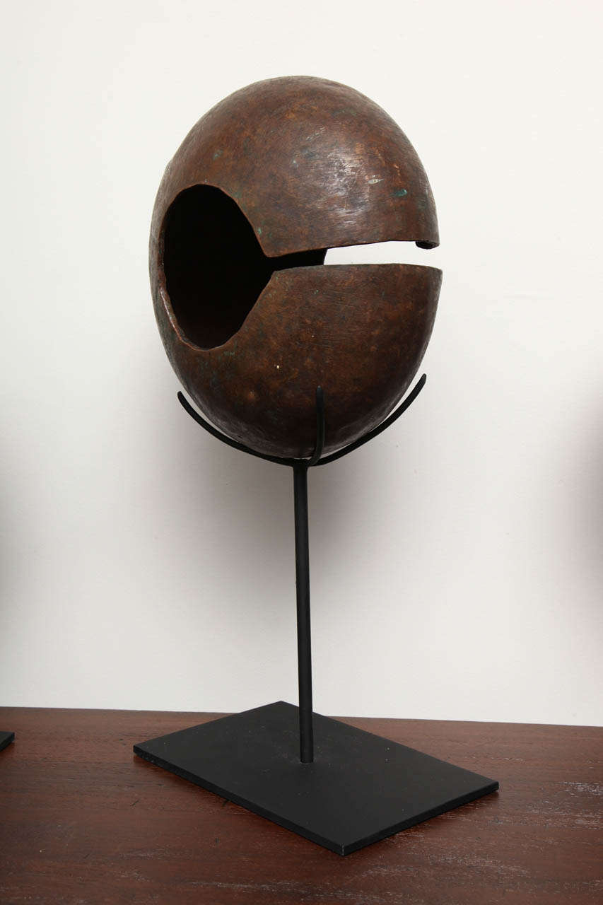 Early 20th Century Copper 'Mbole' Currency on Contemporary Blackened Iron Stand 1