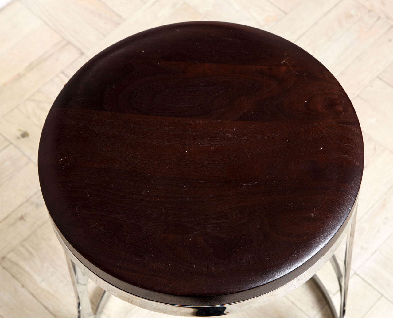 Lucca & Co., Made to Order Bar Stool with Walnut Seat For Sale 1