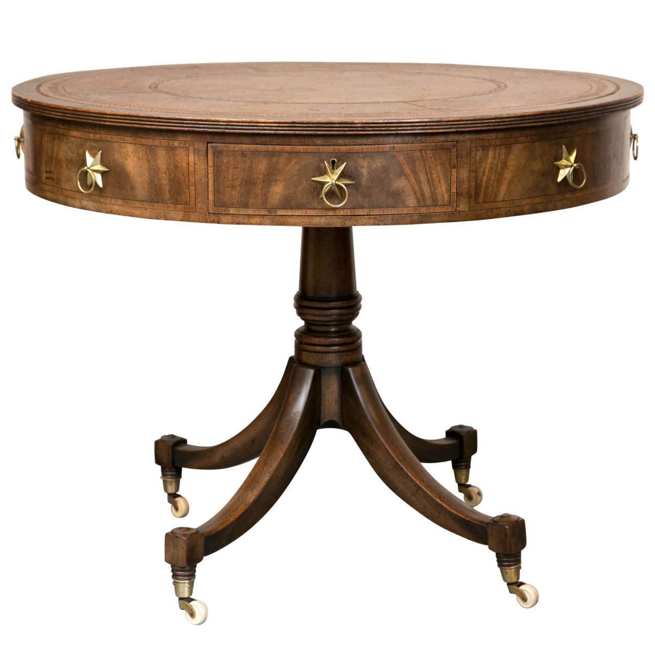 English Mahogany Rent / Drum Table