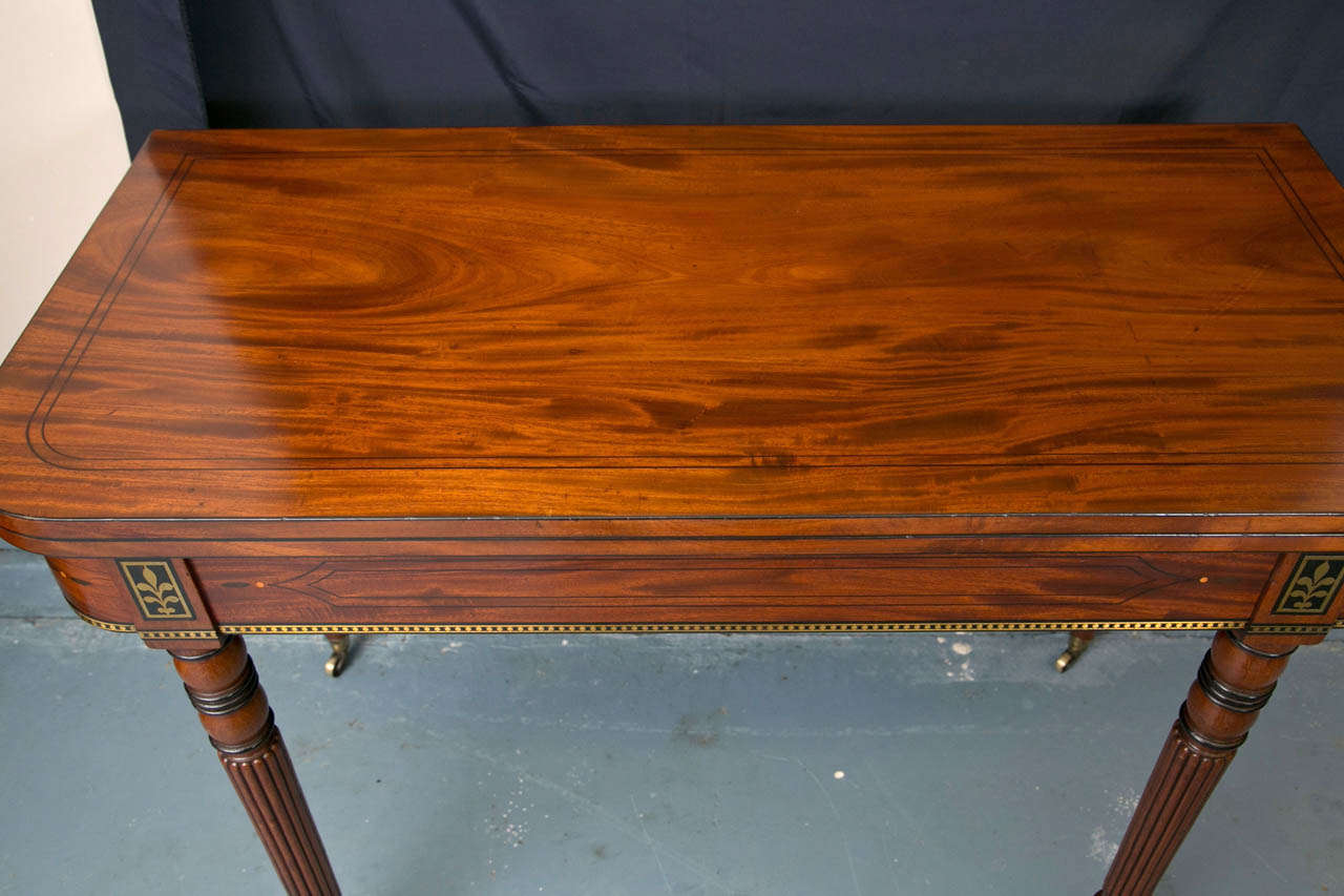 Inlay English Regency Tea Table For Sale