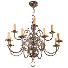 Nickel-Plated Brass Chandelier