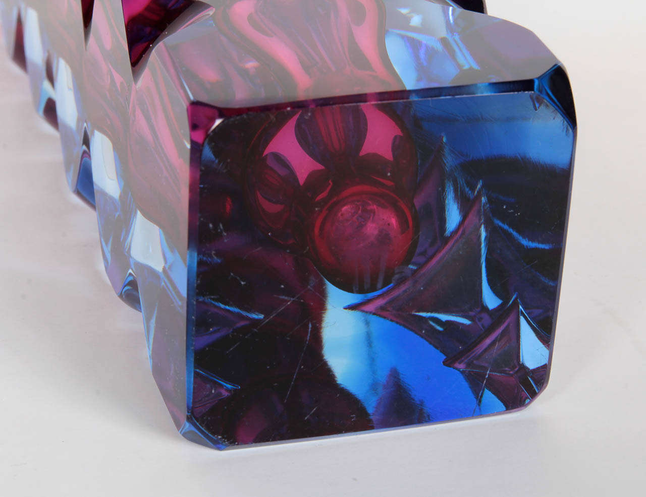Mid-20th Century Pink & Blue Sommerso Vase by Oldrich Lipsky