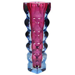 Pink & Blue Sommerso Vase by Oldrich Lipsky