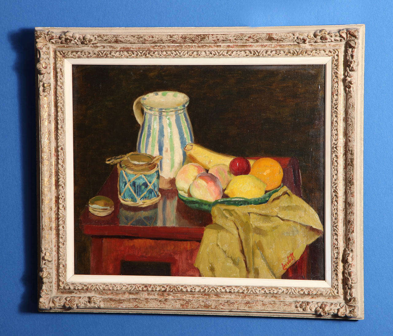 Still Life with Fruit and Pitcher by Edward Barnard Lintott, Scottish