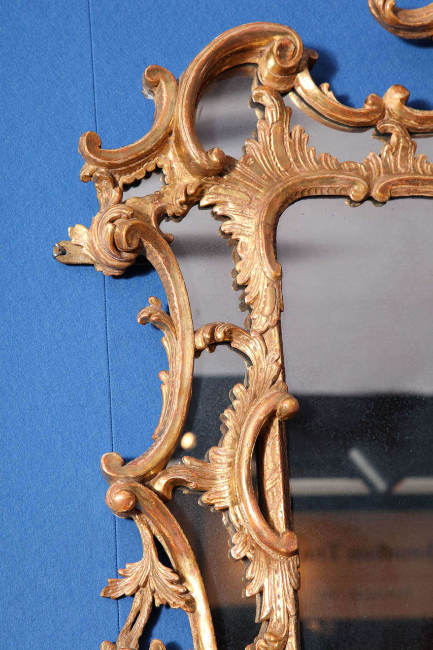 Chinese Chippendale Period Carved and Giltwood Mirror, English circa 1755 In Excellent Condition In New York, NY