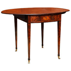 Antique Rare Chippendale Period Inlaid Mahogany Pembroke Table, English, circa 1770