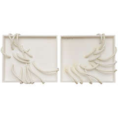 Vintage Large Diptych by Lily Florida, "Structure #14" 1986