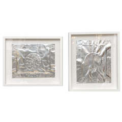 Two Signed Feliciano Bejar (1920-2007) Art Pieces in Embossed Aluminum