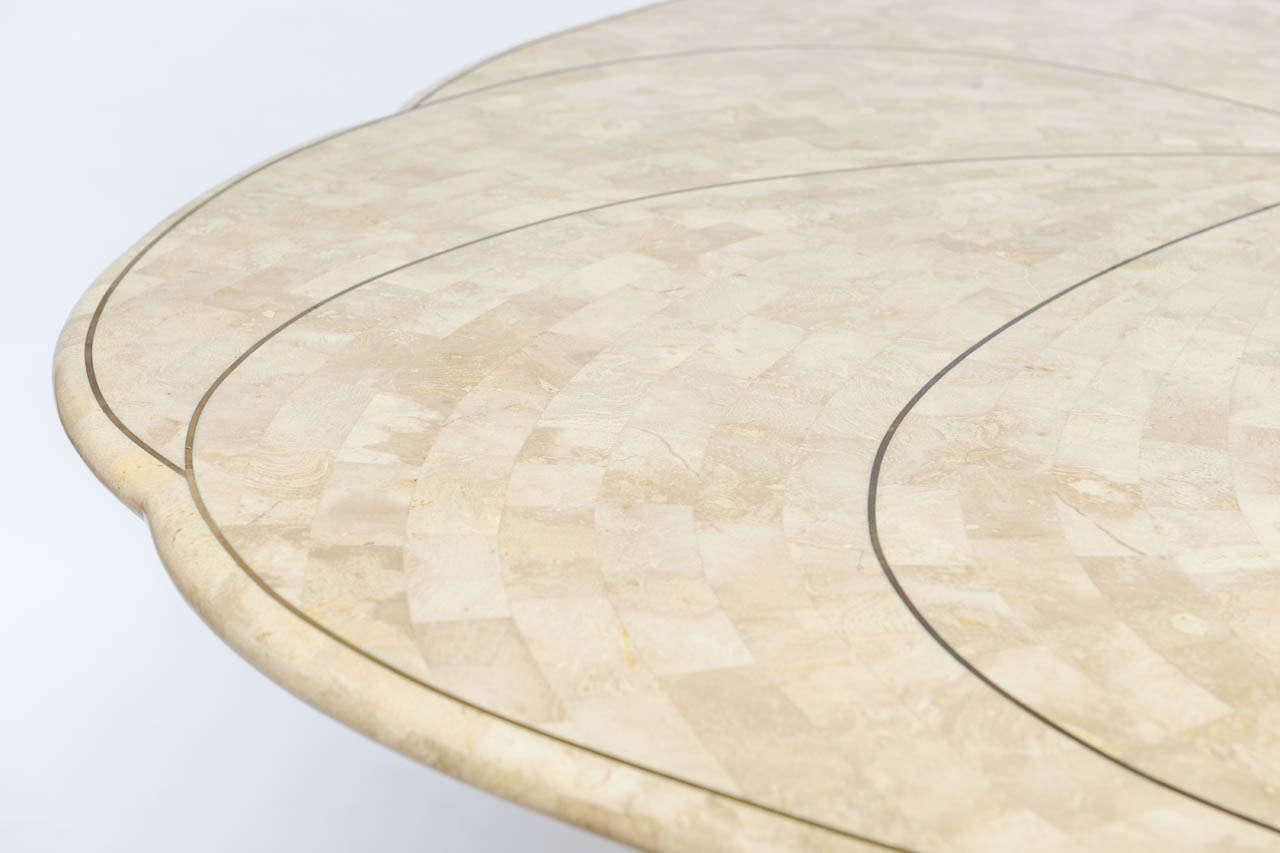 Maitland Smith Tessellated Stone Dining Table with Brass Inlays 2
