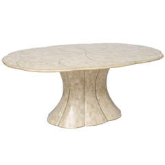 Maitland Smith Tessellated Stone Dining Table with Brass Inlays