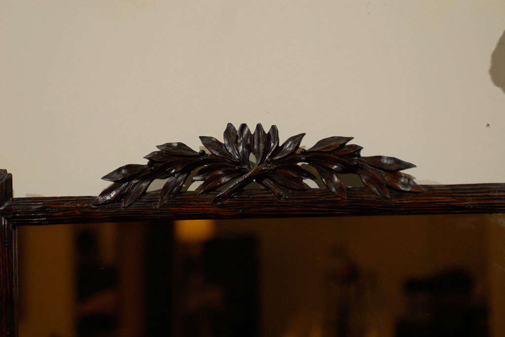 Swiss Turn of the Century Black Forest Mirror For Sale