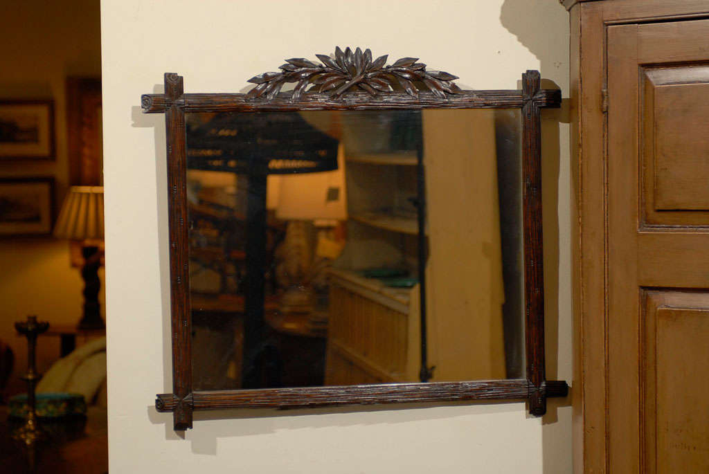 Turn of the Century Black Forest Mirror For Sale 2