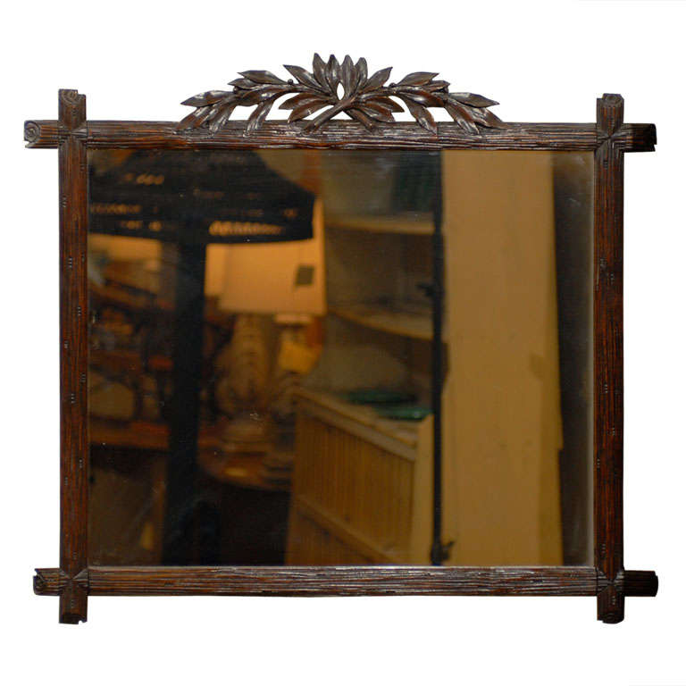 Turn of the Century Black Forest Mirror For Sale