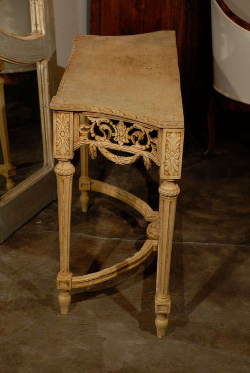 French Carved and Bleached Console Table 1